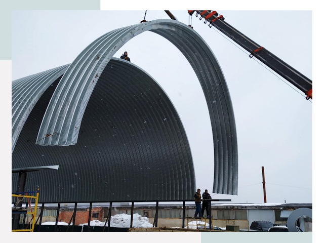 Полукруглые ангары в Кузнецке